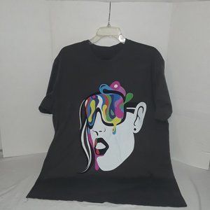 Design by Humans Shirt, Face, Goggles, Dripping Paint